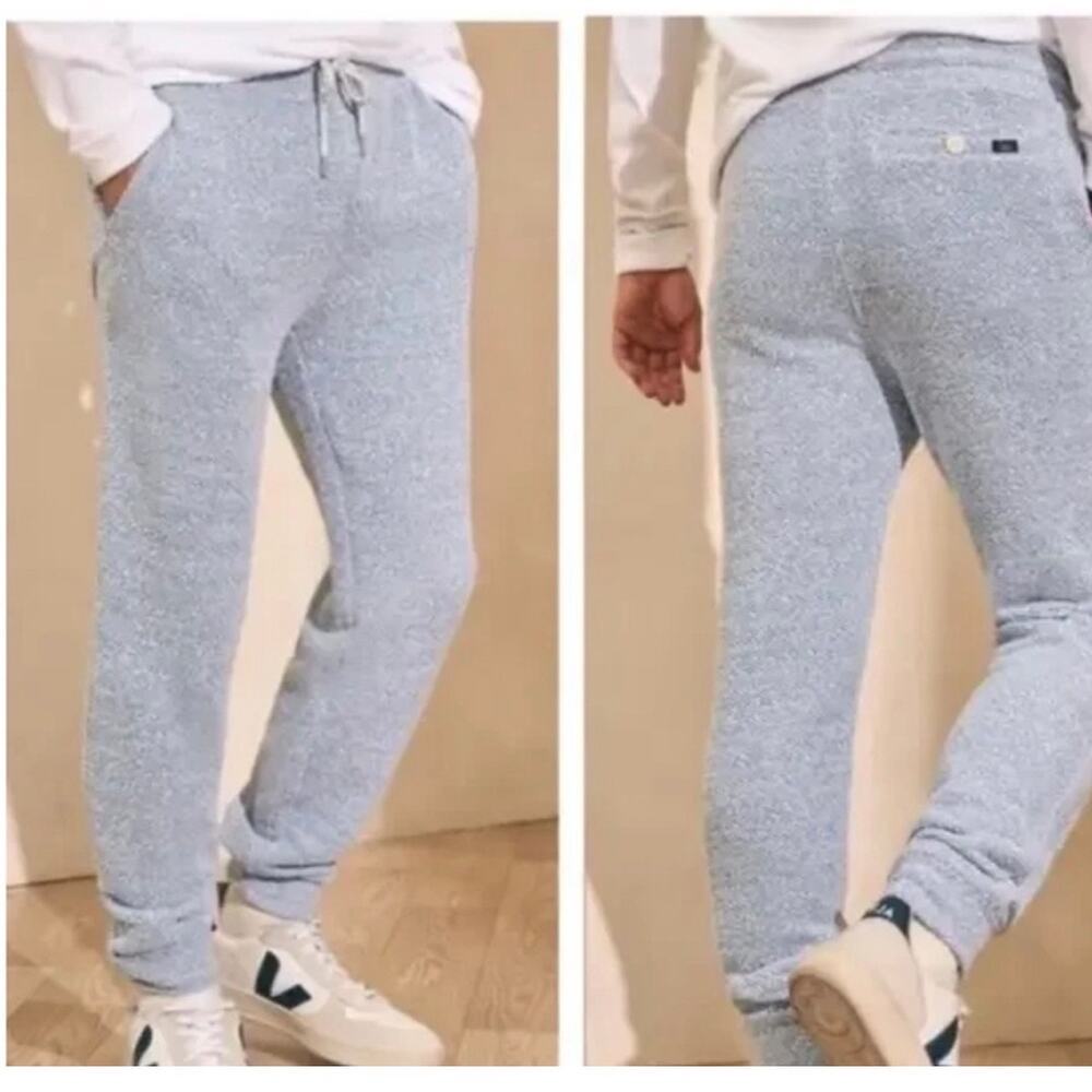 Faherty Whitewater Sweatpants Large Blue Marled Joggers NWOT $148 Retail